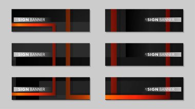 Dikdörtgen siyah turuncu degrade arka plan ile kare vektör afiş