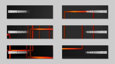Dikdörtgen siyah turuncu degrade arka plan ile kare vektör afiş