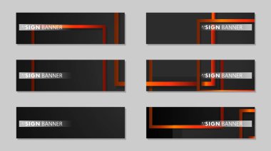 Dikdörtgen siyah turuncu degrade arka plan ile kare vektör afiş