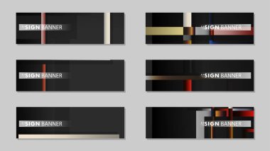 kare afiş vektör koleksiyonu. taş ve tuğla gradyan renk kompozisyonu