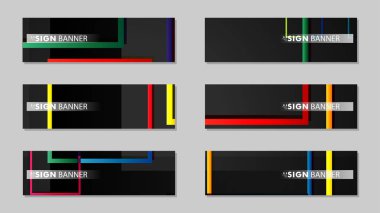 kare afiş vektör koleksiyonu. renkli parlaklar degrade
