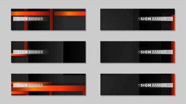 Dikdörtgen siyah turuncu degrade arka plan ile kare vektör afiş