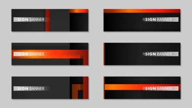 Dikdörtgen siyah turuncu degrade arka plan ile kare vektör afiş