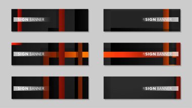 Dikdörtgen siyah turuncu degrade arka plan ile kare vektör afiş