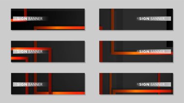 Dikdörtgen siyah turuncu degrade arka plan ile kare vektör afiş