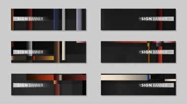 kare afiş vektör koleksiyonu. taş ve tuğla gradyan renk kompozisyonu