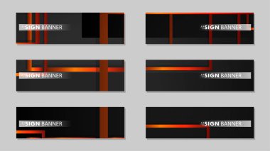 Dikdörtgen siyah turuncu degrade arka plan ile kare vektör afiş
