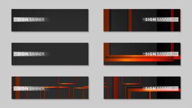 Dikdörtgen siyah turuncu degrade arka plan ile kare vektör afiş