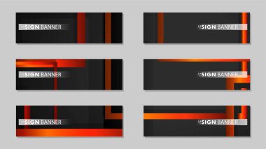 Dikdörtgen siyah turuncu degrade arka plan ile kare vektör afiş