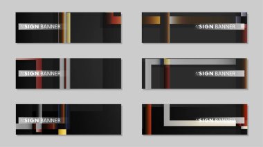 kare afiş vektör koleksiyonu. taş ve tuğla gradyan renk kompozisyonu