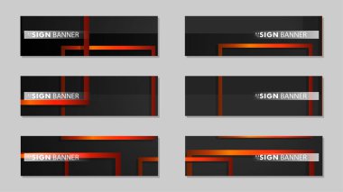 Dikdörtgen siyah turuncu degrade arka plan ile kare vektör afiş