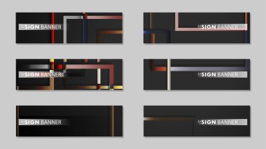 kare afiş vektör koleksiyonu. taş ve tuğla gradyan renk kompozisyonu