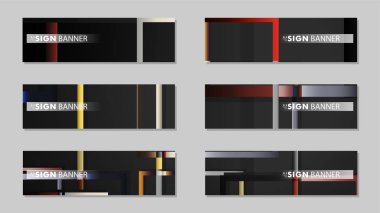 kare afiş vektör koleksiyonu. taş ve tuğla gradyan renk kompozisyonu