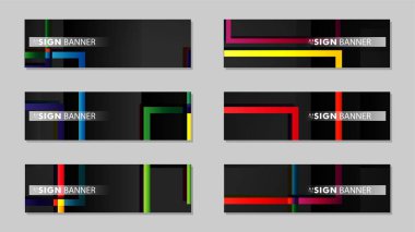 kare afiş vektör koleksiyonu. renkli parlaklar degrade