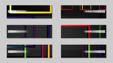 kare afiş vektör koleksiyonu. renkli parlaklar degrade