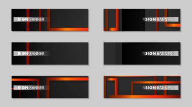 Dikdörtgen siyah turuncu degrade arka plan ile kare vektör afiş