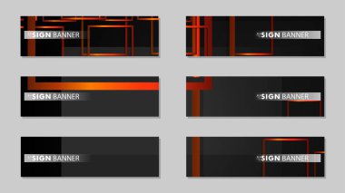 Dikdörtgen siyah turuncu degrade arka plan ile kare vektör afiş