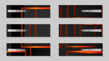 Dikdörtgen siyah turuncu degrade arka plan ile kare vektör afiş