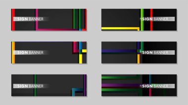 kare afiş vektör koleksiyonu. renkli parlaklar degrade