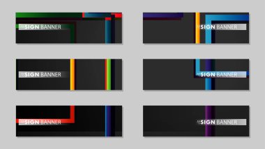 kare afiş vektör koleksiyonu. renkli parlaklar degrade