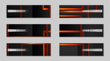 Dikdörtgen siyah turuncu degrade arka plan ile kare vektör afiş