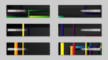 kare afiş vektör koleksiyonu. renkli parlaklar degrade