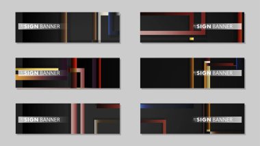 kare afiş vektör koleksiyonu. taş ve tuğla gradyan renk kompozisyonu