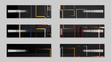 kare afiş vektör koleksiyonu. taş ve tuğla gradyan renk kompozisyonu