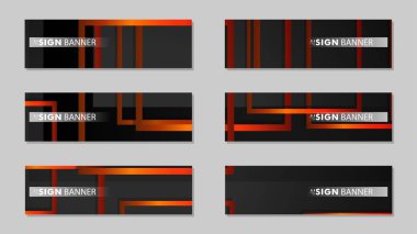 Dikdörtgen siyah turuncu degrade arka plan ile kare vektör afiş