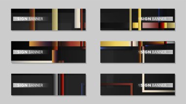 kare afiş vektör koleksiyonu. taş ve tuğla gradyan renk kompozisyonu