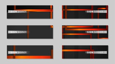 Dikdörtgen siyah turuncu degrade arka plan ile kare vektör afiş