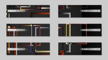 kare afiş vektör koleksiyonu. taş ve tuğla gradyan renk kompozisyonu