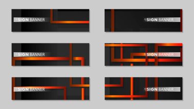 Dikdörtgen siyah turuncu degrade arka plan ile kare vektör afiş