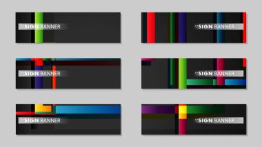 kare afiş vektör koleksiyonu. renkli parlaklar degrade