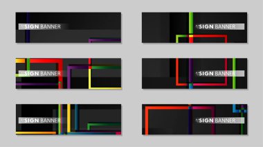 kare afiş vektör koleksiyonu. renkli parlaklar degrade