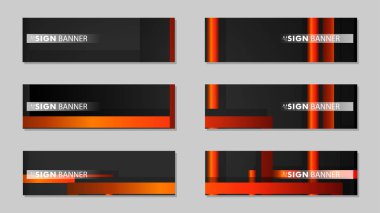 Dikdörtgen siyah turuncu degrade arka plan ile kare vektör afiş