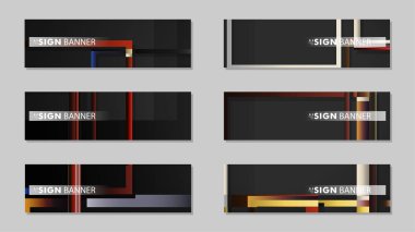 kare afiş vektör koleksiyonu. taş ve tuğla gradyan renk kompozisyonu