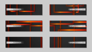 Dikdörtgen siyah turuncu degrade arka plan ile kare vektör afiş