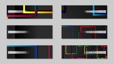 kare afiş vektör koleksiyonu. renkli parlaklar degrade