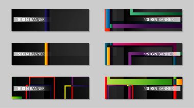 kare afiş vektör koleksiyonu. renkli parlaklar degrade
