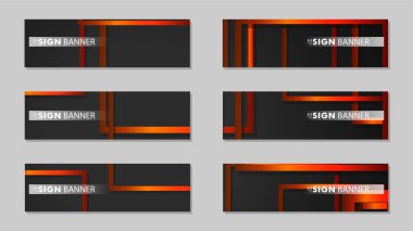 Dikdörtgen siyah turuncu degrade arka plan ile kare vektör afiş