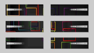 kare afiş vektör koleksiyonu. renkli parlaklar degrade