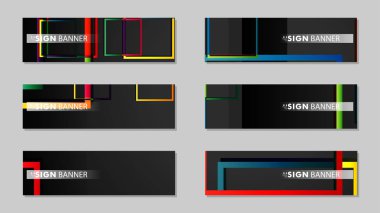 kare afiş vektör koleksiyonu. renkli parlaklar degrade