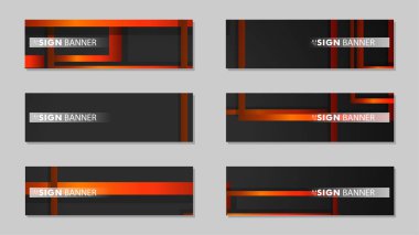 Dikdörtgen siyah turuncu degrade arka plan ile kare vektör afiş