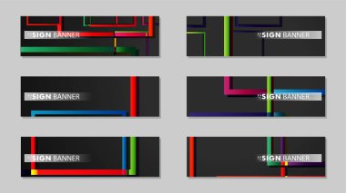 kare afiş vektör koleksiyonu. renkli parlaklar degrade