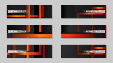Dikdörtgen siyah turuncu degrade arka plan ile kare vektör afiş