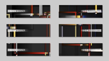 kare afiş vektör koleksiyonu. taş ve tuğla gradyan renk kompozisyonu