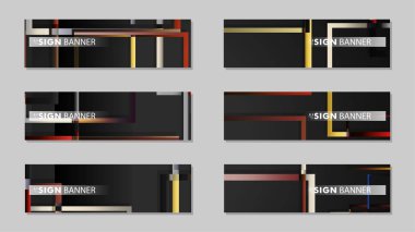 kare afiş vektör koleksiyonu. taş ve tuğla gradyan renk kompozisyonu