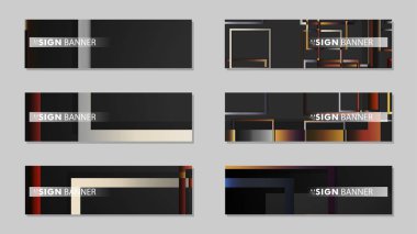 kare afiş vektör koleksiyonu. taş ve tuğla gradyan renk kompozisyonu