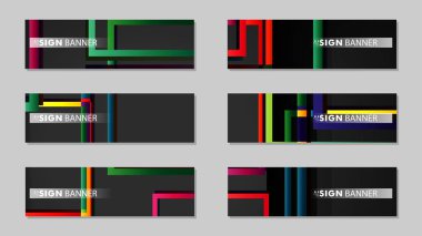 kare afiş vektör koleksiyonu. renkli parlaklar degrade